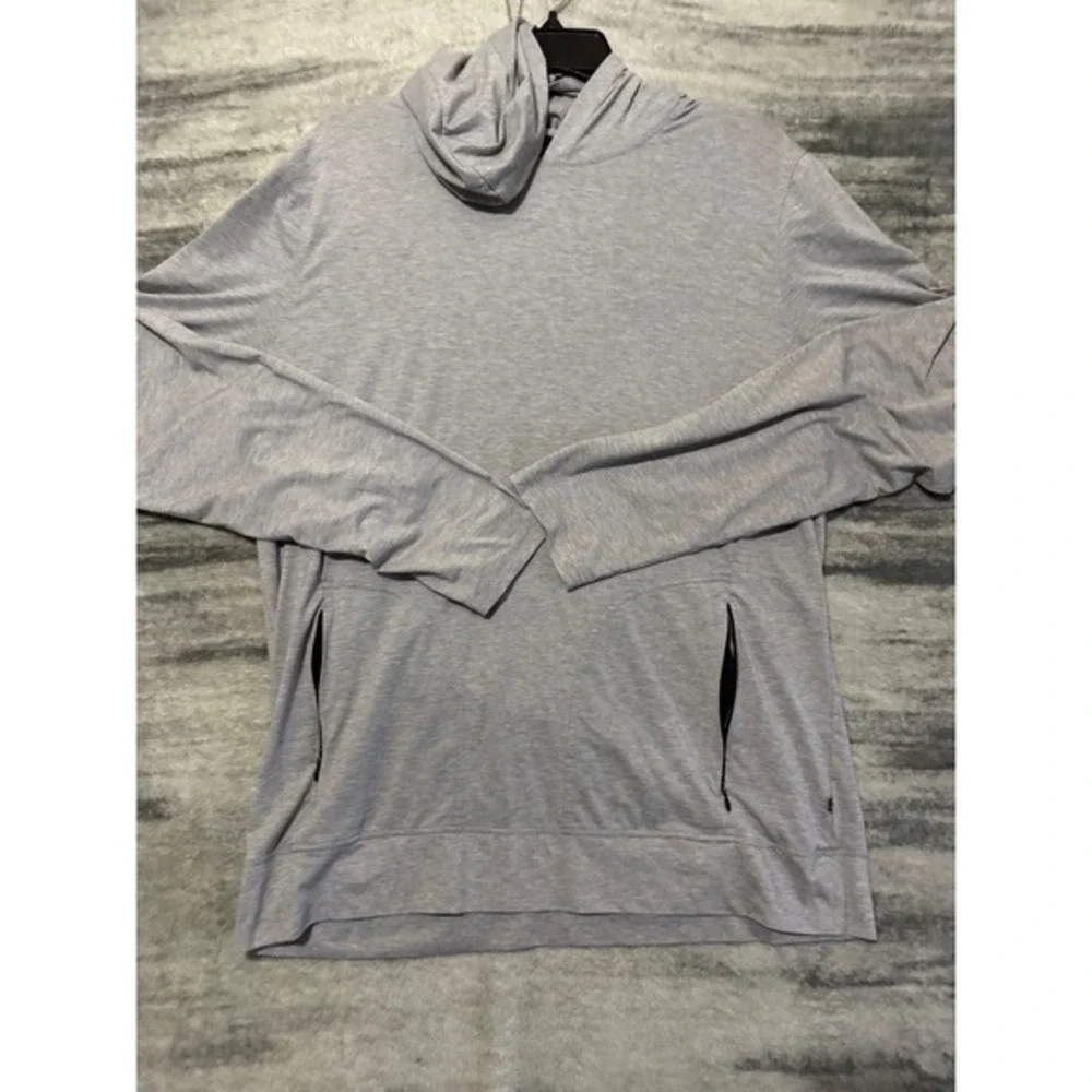 Tommy‎ John Mens Second Skin Hoodie Heather Grey Zipper Pockets Large Pullover